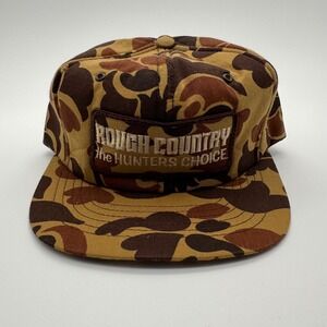 Rough Country The Hunters Choice Duck Camo Snapback Hat Brown Tan Hunting Cap